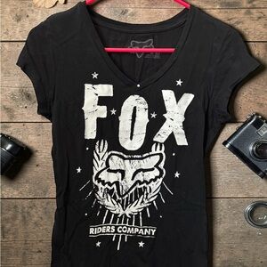 Fox Women's Black and White Graphic Tee